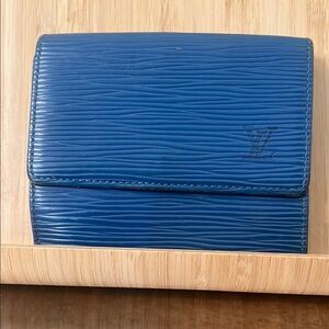 Louis Vuitton authentic Blue epi Wallet